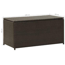 VidaXL - Scatola portaoggetti da giardino in resina intrecciata, 100 x 50 x 50 cm, colore: Marrone
