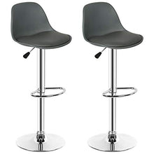 Turefans 2/4/6PCS, sgabelli Bar, sgabelli Cucina, Sedia Alta da Bar, Rotazione 360 °, Altezza Regolabile (Grigio, 2)
