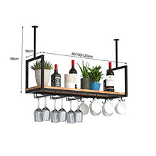 Mensola a soffitto Portabottiglie per Vino da Soffitto Dorato, Ripiani Galleggianti A 1 Livello Scaffale Divisorio in Legno, Forte capacità Portante per Bicchieri da Vino, Facile da Installare