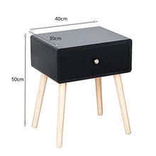 YIFAA Comodino scandinavo Comodino tavolino per Camera da Letto/Soggiorno, Nero, 40x30x50cm