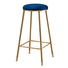 IG Sgabelli da Bar Cucina Sgabelli da Cucina Sgabelli da Cucina Sedie da Pranzo Poggiapiedi Poggiatesta Tappezzeria Casual Sgabello da Pub Alto Casual, con Cuscino in Velluto,Blu,45Cm.