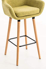 CLP Sgabello Bar Grant In Stoffa Sfoderabile I Sedia Alta Cucina Telaio In Legno Di Faggio I Sgabello Bancone, Colore:verde chiaro