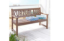 Pureday Panca Esterna Fuga - Panca da Giardino con Scritte in Schienale - Stile Country - Largo Circa 145 cm