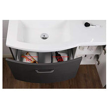 Mobile da bagno sospeso DANA 850 - design leggermente arrotondato - antracite, Piletta Pop-up:Senza piletta Pop-up
