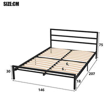 WGYDREAM Letto Base Solida della Rete Letto Singolo in Metallo Struttura del Letto Nera con Testiera Facile da Montare per Adulti Bambini Bambini, 140 X 200 Cm