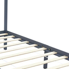 Tidyard Struttura Letto Singolo in Legno Massello di Pino con Baldacchino e Doghe 120x200 cm,Telaio Letto Giroletto Singolo a Baldacchino in Legno,Letto Piazza e Mezza,Letto con Rete 120x200 cm