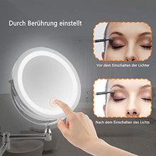 Namotu FeelGlad Schminkspiegel con licht, montaggio a parete Ohne Bohren, 7" 1x&10x Zweiseitig Fache Vergrößerung Touchscreen Batteria/USB