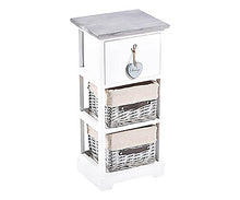MAXIOCCASIONI Cassettiera, Comodino, Legno, Bianco, Stile Shabby Chic,