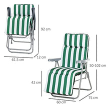 Outsunny 2 Sedie a Sdraio Prendisole on Braccioli Reclinabili da Giardino Acciaio e Poliestere 60 x 75 x 102 cm