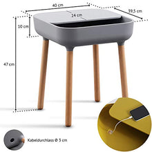 TRAND Lund - Comodino da salotto, colori alla moda, design scandinavo, ripiano e passacavi, in legno/plastica, 40 x 40 cm, colore: grigio/grigio