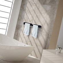 EEUK Porta Salviette Bagno da Parete Adesivo, Portasciugamani da Bagno Portasciugamani Autoadesivo, Porta Asciugamani Bagno e Cucina - Alluminio - Argento/Nera32cm-black
