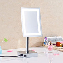 Specchi per trucco da appoggio a LED, specchio cosmetico da 8 pollici con luci Specchio illuminato ingranditore cosmetico regolabile in ottone con interruttore e spina