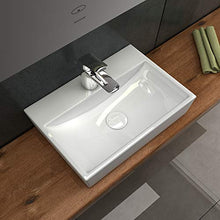 Alpenberger - Lavabo con rivestimento antibatterico in ceramica, 36 x 25 cm, da appendere o da appoggio, con rivestimento nano e design elegante