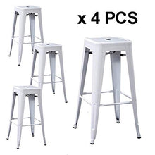 Industrial Home Bar Sgabelli Set di 4 sgabelli Altezza Industriale Metallo bancone Bar Sgabelli di/Outdoor Dining Sedia dell'interno - carico Massimo 170kg (Color : White, Size : 45CM)