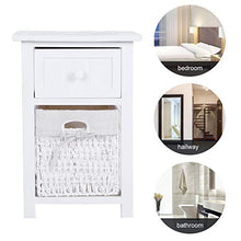 Accanto al Tavolo 2pcs / Set Semplice Comodino in Legno Comodino Night Stand con Cassetto E Cestino di Stoccaggio