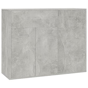 vidaXL Credenza Minimalista con Ante e Cassetto Robusta Elegante Madia Armadietto Cassettiera Arredo Casa Grigio Cemento 88x30x70 cm in Truciolato