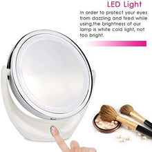 LBWARMB Trucco Specchio con luci Specchio per vanità per Trucco Illuminato, Specchio da Tavolo cosmetico a Doppia Lati con luci a LED e ingrandimento 1x / 5X vanità Portatile
