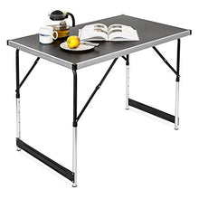 Spetebo Haushalt International Table - Tavolino pieghevole e regolabile da campeggio, 100 x 60 x 73-94 cm