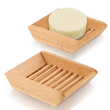 Rusee 2 Pezzi Portasapone,Porta Sapone in Legno,Portasapone in Legno Naturale Fatto a Mano,Scatola di Sapone per Sapone Spugne Bagno Doccia Cucina