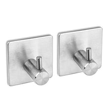 Schramm® 2 pz. Ganci portasciugamani in Acciaio Inox Quadrati Gancio portasciugamani a Parete Autoadesivo 3M Senza Perforazione Gancio in Acciaio Inox
