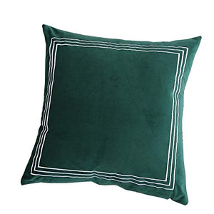 JKHOIUH Cuscino in Cashmere Olandese in Tinta Unita Stile Nordico Cuscino in Tessuto Color Caramello Ricamato con Cuscini E Cuscini Decorativi (Colore : Emerald, Size : 45 * 45cm Set)