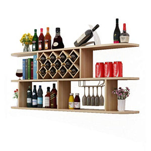 Portabottiglie Vino Titolare armadietto del vino bagagli stand ripiani di grande capacità di archiviazione Supporto for Bar Hanging Governo del vino grata di legno rotonda Wine Cooler Cantina for vini