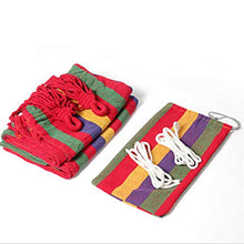 Amaca da campeggio, amaca da letto sospesa a righe in tela resistente e ispessita, amaca da esterno portatile con borsa, per escursioni in spiaggia (Blu, 280 x 80 cm)