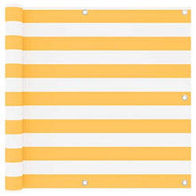 vidaXL Paravento Balcone Bianco e Giallo 90x500 cm Tessuto Oxford