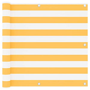 vidaXL Paravento Balcone Bianco e Giallo 90x500 cm Tessuto Oxford