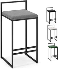 WANGFENG Sgabelli Elegante Sgabello da Bar Imbottito in Velluto Altezza Bancone con Poggiapiedi in Metallo E Gambe in Ferro Battuto (66 Cm / 76 Cm, Nero) Design Moderno