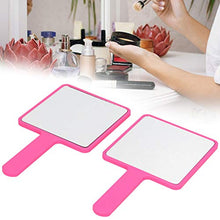 Specchio da trucco, 2 pz singolo lato maniglia specchio trucco salone di bellezza portatile palmare specchio cosmetico (L) rosa rosso