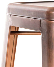 CLP Sgabello Bar Joshua V2 in Metallo Stile Industriale I Sgabello Bancone Impilabile Senza Schienale, Colore:Rame