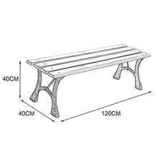 Panca da giardino per esterni Mobili da terrazza, Sedili a doghe in legno massello resistente alle intemperie, Sgabello per il resto del parco del corridoio con struttura in ghisa antiruggine, Utili
