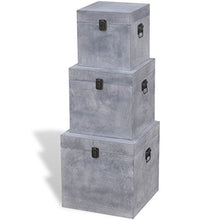 Xingshuoonline scatole portaoggetti apparenza Cemento 3 Pezzi Grigio MDF, Grande: 35 x 35 x 35 cm
