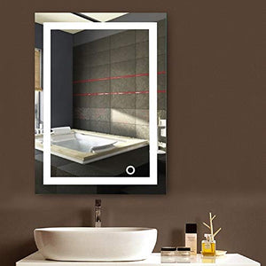 MOZUN Specchio per Illuminazione da Parete a Led da Bagno con Specchio per Il Trucco Dimmerabile Touch Screen Lcd Adatto per Bagno / Hotel / Famiglia
