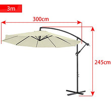 LZQ - Ombrellone da giardino in alluminio, 300 cm, con protezione UV 40+, per giardino, terrazza, balcone