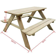 ARONTIME - Mobilia da giardino in rattan, per bambini, tavolo da picnic, 89 x 89,6 x 50,8 cm