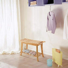 Sgabello per Doccia Panca per Doccia in bambù Sgabello in Legno a 2 Piani per riporre Il Bagno con TWel Rack Organizer per Il Bagno Sgabello per Uso Interno ed Esterno, 613045 cm