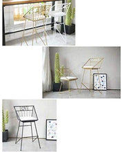 LWW Sgabelli, poggiapiedi Cuscino da pranzo Sedia per la casa Chair Nordic Ferro battuto moderna Minimalista casual Metallo Oro Bar Sgabelli Bistro Cafe Tempo libero,Nero,SeatHeight65cm