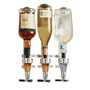 Dispenser Verticale Alcolici Bevande, Montaggio a Parete, Supporto da Parete per 3 Bottiglie di Vino e liquori, Ideale per Feste, celebrazioni, Decorazione, Mobile Bar per 3 Bottiglie