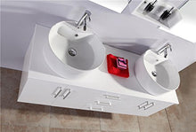 GRAFICA MA.RO SRL Mobile ARREDO Bagno Modello White Lion 150 CM ARREDOBAGNO SOSPESO RUBINETTERIA LAVABO Bianco Neve, Rubinett. e Due Lavabo Inclusi