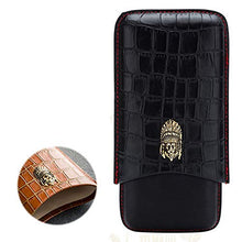 HJGHY Cigar Humidor Fondina Idratante per Sigari da Tre Confezioni Portatile Il Villaggio Interno in Pelle di Alta qualità può Essere Portato Scatola di Sigari,Nero
