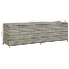 vidaXL - Scatola portaoggetti da giardino, in resina intrecciata, 200 x 50 x 60 cm, colore: Grigio