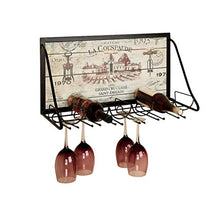 Wine Rack, Wine Rack 6 bottiglie di vino Rack Iron Art Wall Hanging mensola del supporto Calice Soggiorno Display Stand Rack WTZ012