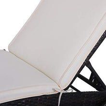 miozzi Cuscino per Sdraio Lettino Prendisole da Giardino Bianco Crema 198x53x5 cm