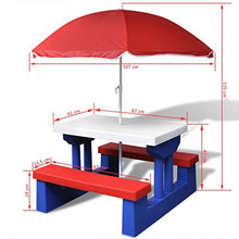 ZHFF Tavolo da Picnic per Bambini con ombrellone Tavolo da Giardino Panca Set ombrellone Ombrellone da Esterno per Bambini Ombrelloni da Esterno