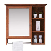 RXDP Armadietto a specchio da bagno, specchio da trucco rettangolare a parete, con armadio portasciugamani, 5 vani portaoggetti/B / 69cm / 2
