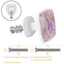 Giraffa rosa 4 PCS Pomelli per Porta, Pomolo per Mobile, Pomelli per Mobili con Viti, Maniglia per Armadietto, Pomelli per Porta, Pomelli per Cassetti per Porta, Armadio, Cassetto e Credenza