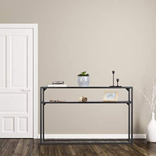Relaxdays Tavolino da Soggiorno in Vetro, Trasparente, Struttura in Metallo, 4 Gambe, MDF, Nero, HxLxP: 70,5x110x30 cm