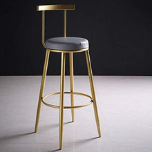ZEH Sedia da Pranzo, Sedia a braccioli, seggiolone, Sgabello Sgabello da Bar Moderno - Arco Iron Schienale Ispessito Imbottito - for Un Pub del Tempo Libero, Bar, Cucina, Grigio, FACAI